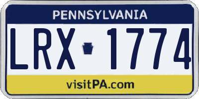PA license plate LRX1774