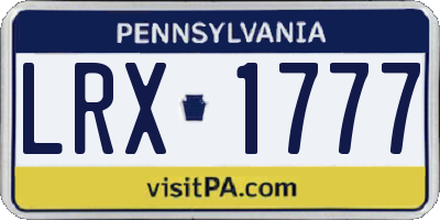 PA license plate LRX1777