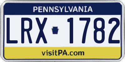 PA license plate LRX1782