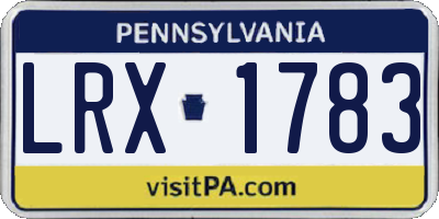 PA license plate LRX1783