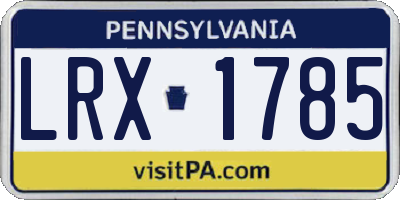 PA license plate LRX1785