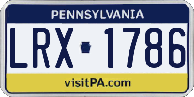 PA license plate LRX1786