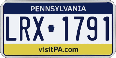 PA license plate LRX1791