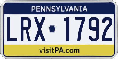 PA license plate LRX1792