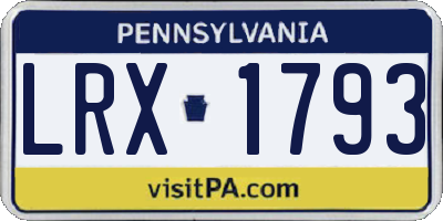 PA license plate LRX1793