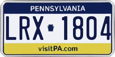 PA license plate LRX1804