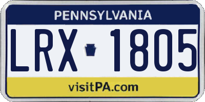 PA license plate LRX1805