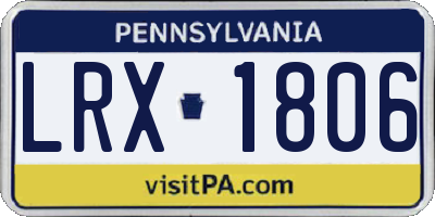 PA license plate LRX1806