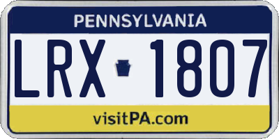 PA license plate LRX1807