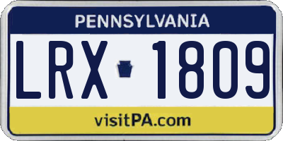 PA license plate LRX1809
