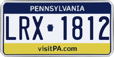 PA license plate LRX1812