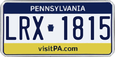 PA license plate LRX1815