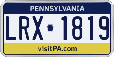 PA license plate LRX1819