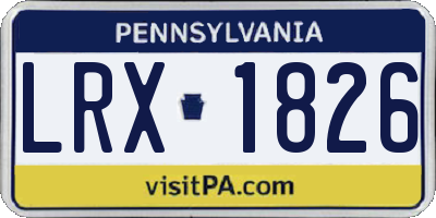 PA license plate LRX1826