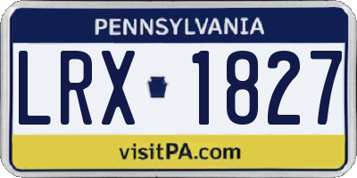 PA license plate LRX1827