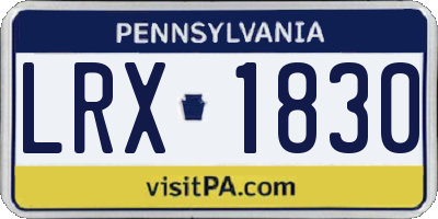 PA license plate LRX1830