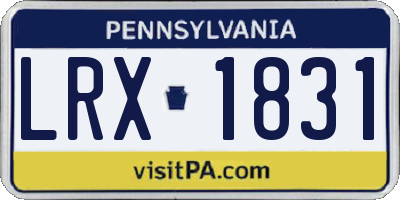 PA license plate LRX1831
