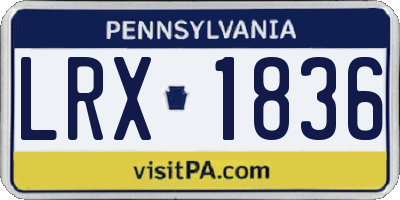 PA license plate LRX1836