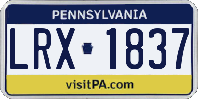 PA license plate LRX1837