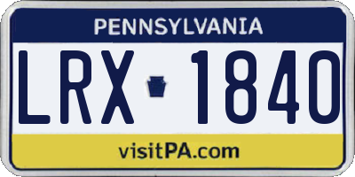 PA license plate LRX1840