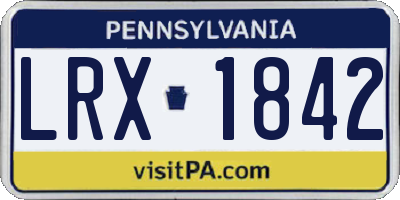 PA license plate LRX1842