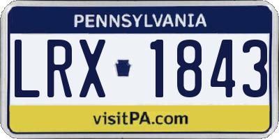 PA license plate LRX1843