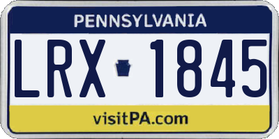 PA license plate LRX1845