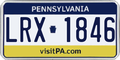 PA license plate LRX1846
