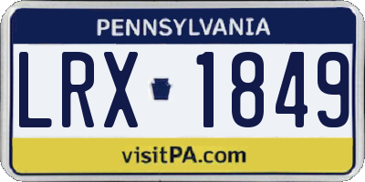 PA license plate LRX1849