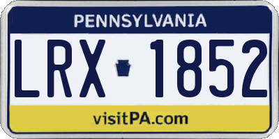 PA license plate LRX1852