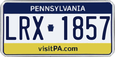 PA license plate LRX1857