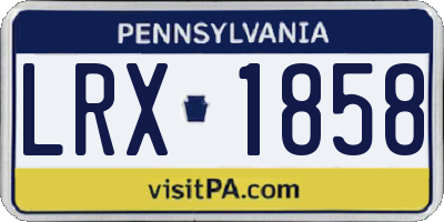 PA license plate LRX1858