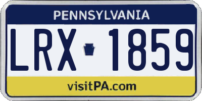 PA license plate LRX1859