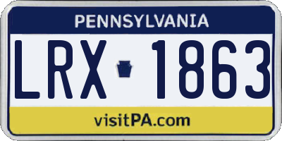 PA license plate LRX1863