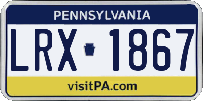 PA license plate LRX1867