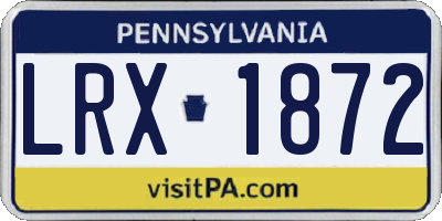 PA license plate LRX1872