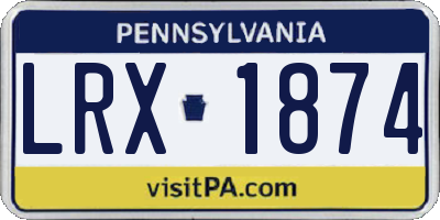 PA license plate LRX1874