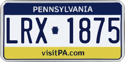 PA license plate LRX1875