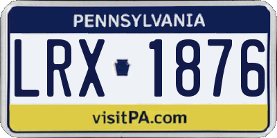 PA license plate LRX1876
