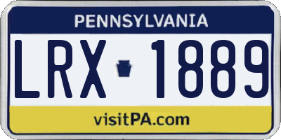 PA license plate LRX1889