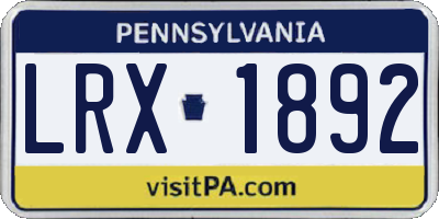 PA license plate LRX1892