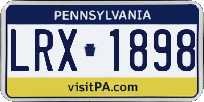 PA license plate LRX1898