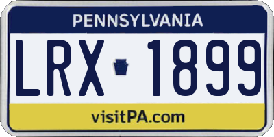 PA license plate LRX1899