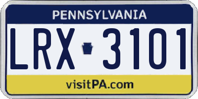 PA license plate LRX3101