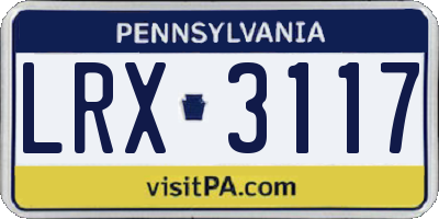 PA license plate LRX3117