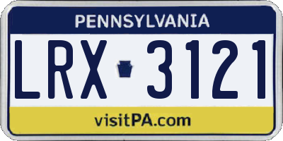 PA license plate LRX3121