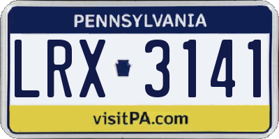 PA license plate LRX3141