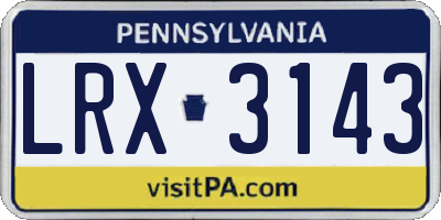 PA license plate LRX3143