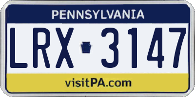 PA license plate LRX3147