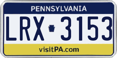 PA license plate LRX3153